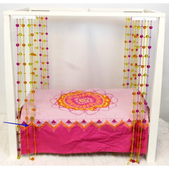 Retired American Girl Julie Albright's Bed Groovy Beaded Curtains Stripe - Picture 4 of 11